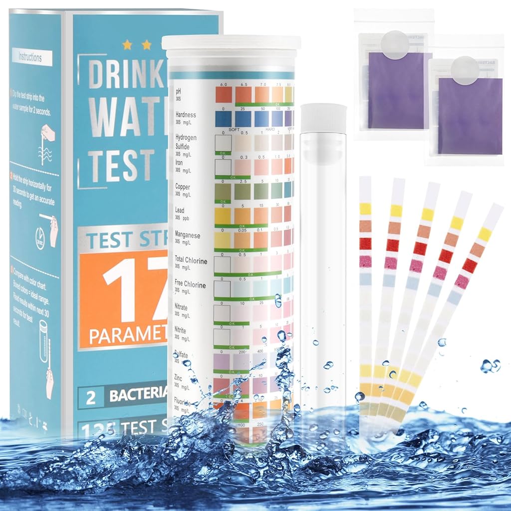 HASTHIP® 125-Count Water Testing Strips, 17 in 1 Water Qulity Test Strips for Swimming Pool Aquarium Test Strips Freshwater Saltwater Test Strips for Total Alkali Cyanuric Acid Residual Chlorine, More HASTHIP® 125-Count Water Testing Strips, 17 in 1 Water Qulity Test Strips for Swimming Pool Aquarium Test Strips Freshwater Saltwater Test Strips for Total Alkali Cyanuric Acid Residual Chlorine, More